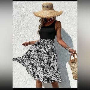 Black floral dress new no tags